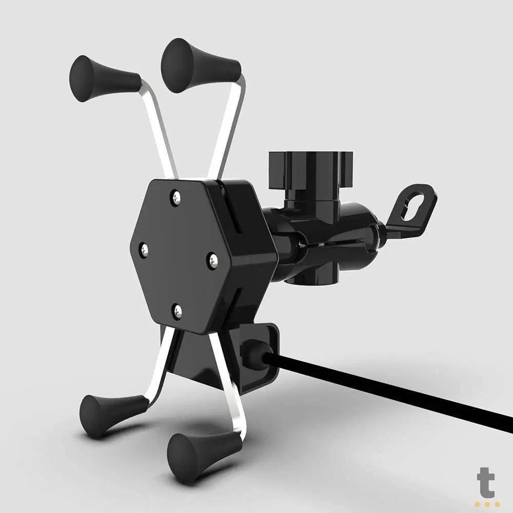 Suporte para Motocicleta / Motocicleta Quatro Garras P/ Smartphone Leon - ZXC-16 Truedata